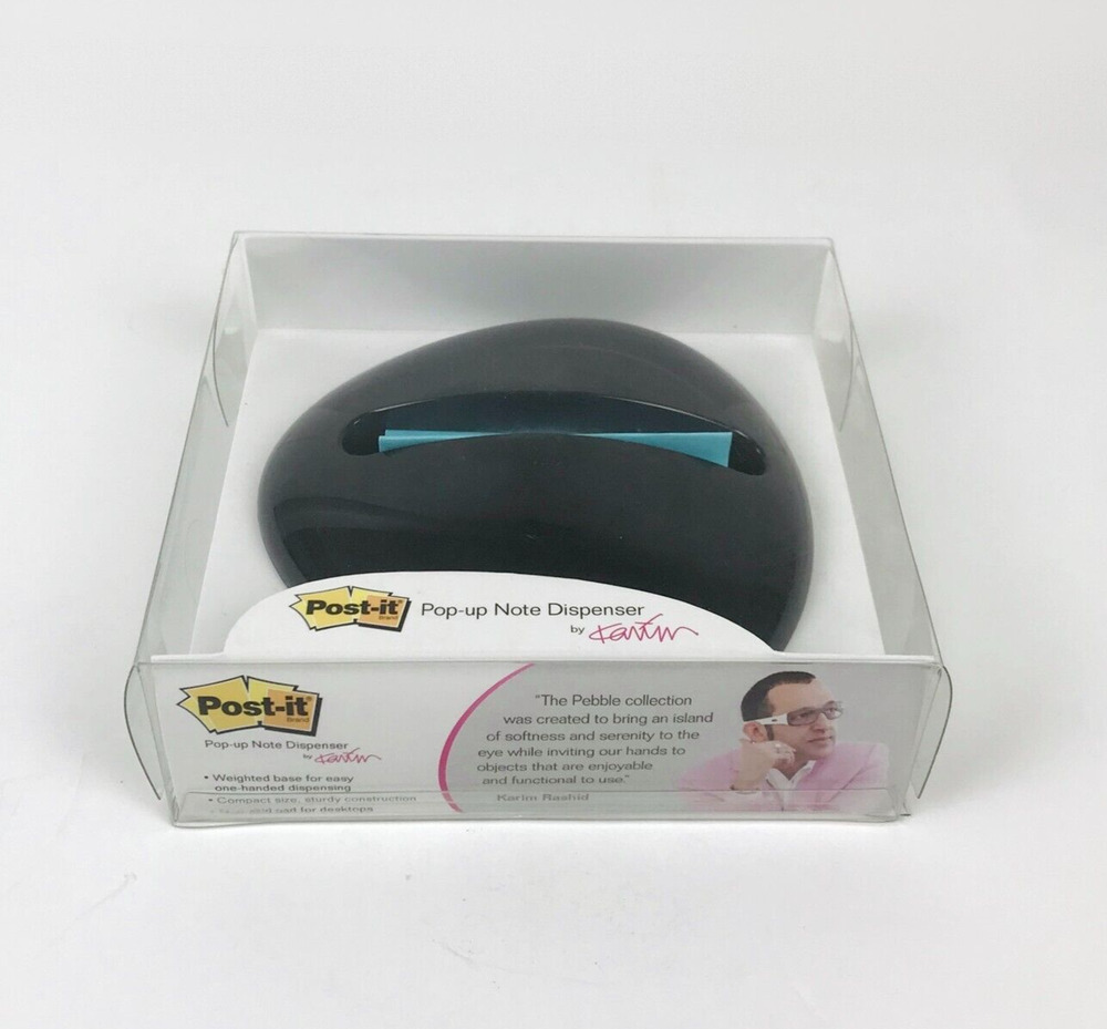 Karim Rashid Pebble Collection Post It Pop Up Note Dispenser - Black